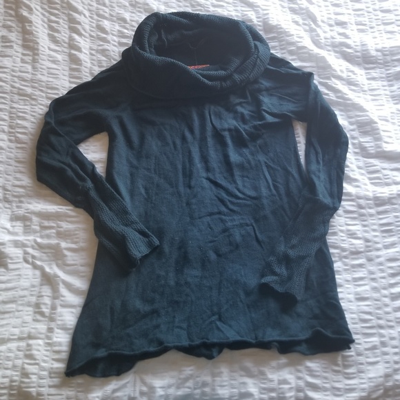 Teal Cowl Neck Sweater - Picture 1 of 8